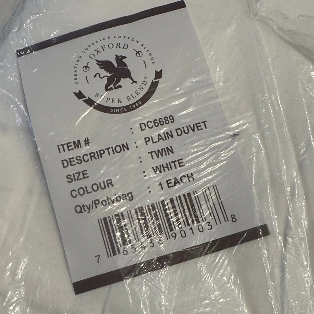 Oxford White Twin Duvet Cover